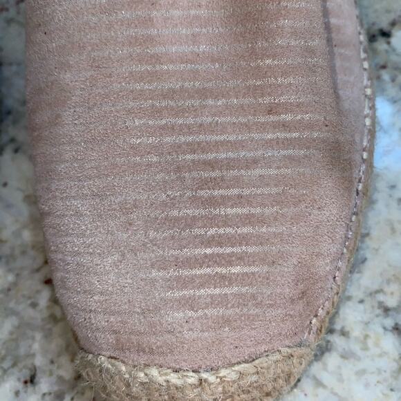 Eileen Fisher $155 D’Orsay Espadrille Shimmer Stripe Tan / Gold 8.5 - Picture 3 of 14